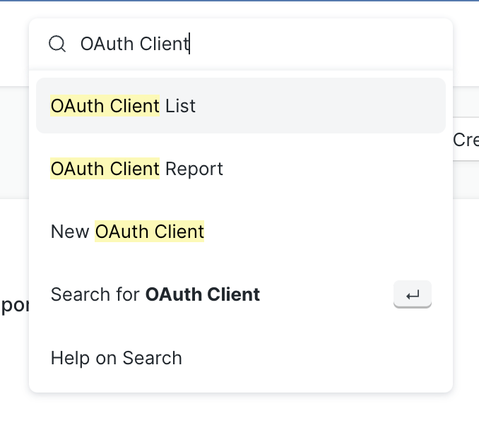 Dropdown for OAuth Client