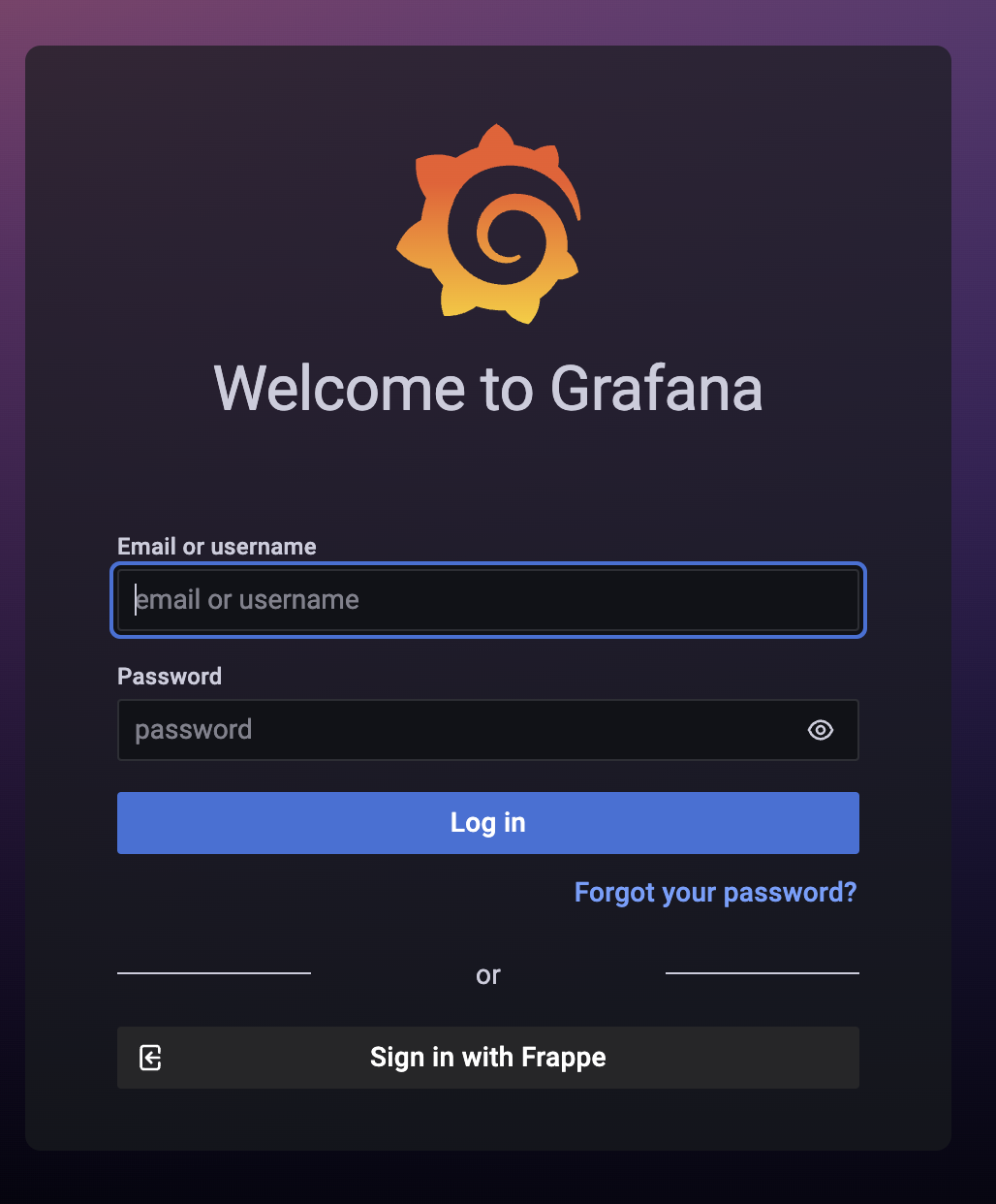 Signin with Frappe Grafana