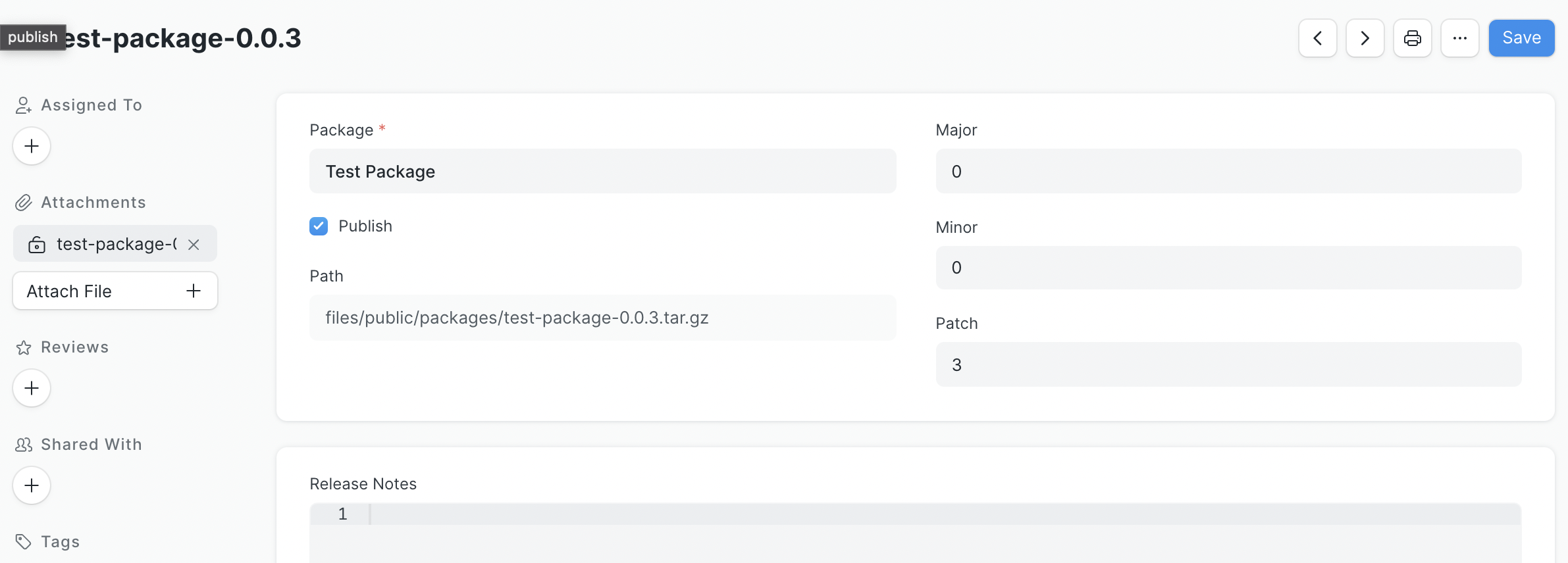 Package Release